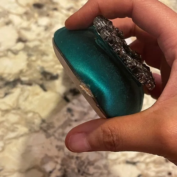 SJP Divine flats in Green Satin - Picture 12 of 16